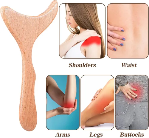 Miniatura 5 de Herramientas de masaje de terapia de madera 7 pulgadas de drenaje linfático de madera masajeador removedor de celulitis herramienta de escultura