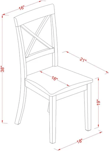 Miniatura 5 de East West Furniture HLBO3-CAP-C - Juego de mesa de comedor de 3 piezas para espacios pequeños, contiene una mesa de comedor redonda con pedestal y 2