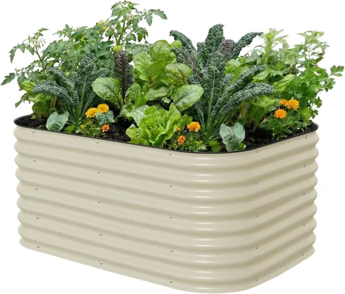 Miniatura 13 de Vego Garden Kits de cama de jardín elevada de 26" extra alta, caja de maceta elevada modular 4 en 1 para verduras, flores, frutas, cama de jardín