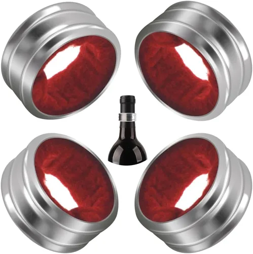 Miniatura 7 de Collares de goteo de vino, paquete de 4 anillos de goteo de acero inoxidable para botella de vino, atrapador de anillo de gota de vino o tapón