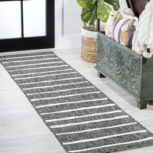 Miniatura 22 de JONATHAN Y SMB125D-210 - Alfombra de pasillo para interiores/exteriores, diseño bereber a rayas, fácil de limpiar, de alto tráfico, apta