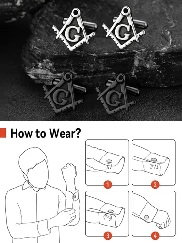 Miniatura 4 de FaithHeart Gemelos para hombre, gemelos de esmoquin vikingo nórdico, gemelos de acero inoxidable y tachuelas para camisa, caja de regalo