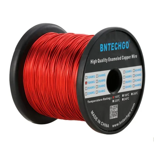 Miniatura 8 de BNTECHGO - Alambre magnético de 26 AWG, cable de cobre esmaltado para bobinado, 4 onzas, 0.0157 pulgadas de diámetro, 1 bobina de color rojo, Rojo 4