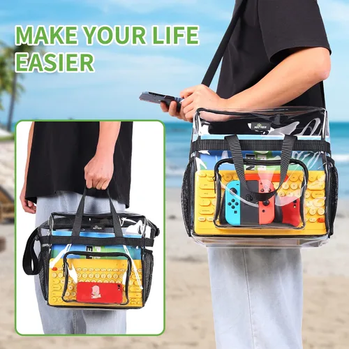 Miniatura 82 de MAY TREE Bolsa transparente para eventos en estadios de 12 x 6 x 12 pulgadas, bolsa de almuerzo transparente con correas reforzadas para trabajo