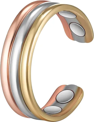Miniatura 9 de Anillos de cobre para mujer, anillo magnético ajustable de cobre puro (FUTI)