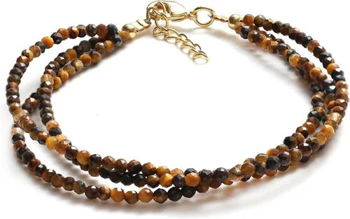 Miniatura 60 de Gempires Natural Multi Strand Beaded Bracelets Lightweight Handmade Gemstone Jewelry Hypoallergenic 8 Inch Gold Plated Stylish Everyday Wear Jewelry