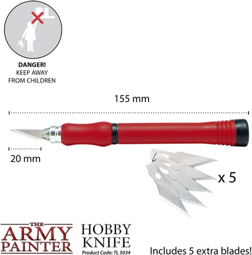 Miniatura 2 de The Army Painter - Cuchillo de precisión de acero inoxidable con agarre suave y 5 cuchillas extra afiladas de bisturí para pasatiempos - Juego