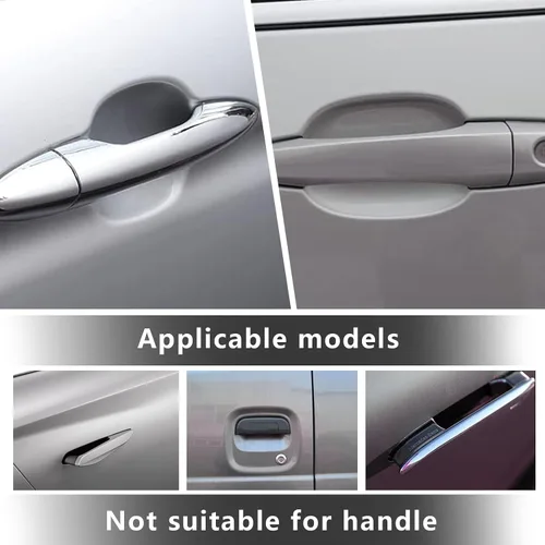 Miniatura 5 de UGSHY Paquete de 4 protectores de fibra de carbono antiarañazos para puerta de automóvil, película protectora para manija de puerta de automóvil