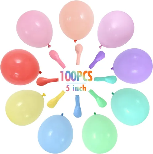 Miniatura 7 de BEISHIDA - 200 globos de 5 pulgadas de color rosa pastel, globos pequeños de color rosa bebé, globos mini de color rosa claro macaron, globos