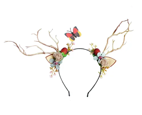 Miniatura 26 de Corona floral para mujer, diadema floral para el cabello, corona de flores, halo bohemio, fiesta, baile de graduación, fotos
