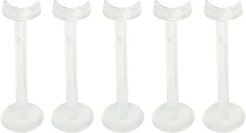 5 piezas de retenedores de labio, aretes de plástico para nariz, cartílago labial, joyería de acrílico para tragus, 0.047 pulgadas (0.047 in) (0.56