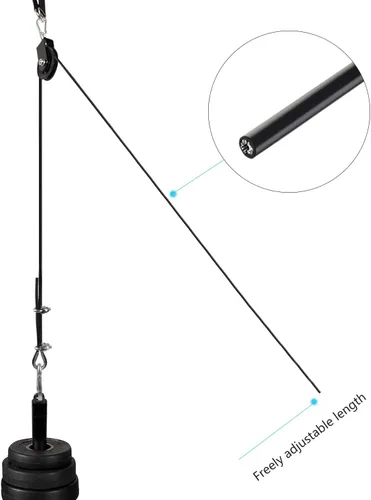 Miniatura 4 de LFJ Replacement Gym Cable with Stopper Ball Fitness Pulley Cable Steel Wire Rope for Cable Machine Home Gym Weight Lift Pulley System Negro ajustable