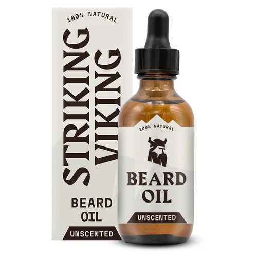 Miniatura 18 de Striking Viking Aceite de vainilla para barba para hombres, acondicionador derivado naturalmente con aceites de argán y jojoba para suavizar