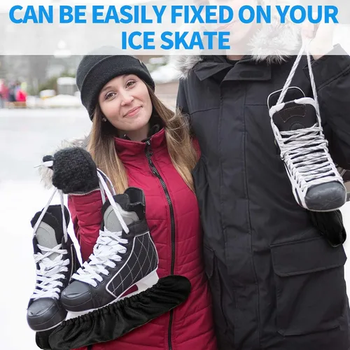 Miniatura 4 de Vinsot 2 pares de protectores de patinaje sobre hielo para hockey sobre hielo, cubiertas absorbentes para niños, accesorios de hockey, tela Oxford