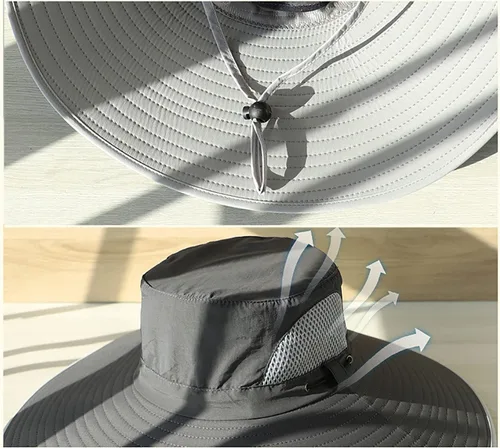Miniatura 5 de Leotruny Sombreros de ala ancha para hombre UPF50+ sombrero impermeable transpirable para pesca, senderismo, camping