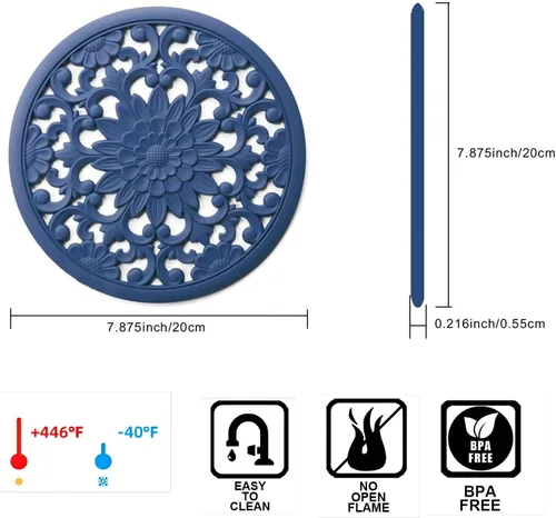 Miniatura 2 de Salvamanteles de silicona para platos calientes, mesa, encimera, antideslizantes, resistentes al calor, salvamanteles modernos para tetera