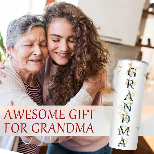 Miniatura 4 de Regalos de Navidad para Abuela Grandmother Grammy Cumpleaños Día de la Madre Regalo de Nieto Nieta - Vaso Térmico de Acero Inoxidable Café Aislado