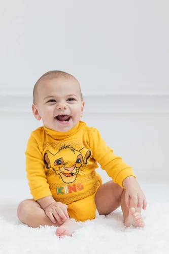 Miniatura 2 de Disney Simba Mickey Mouse Baby - Paquete de 2 mamelucos de cuello alto para bebé recién nacido a bebé