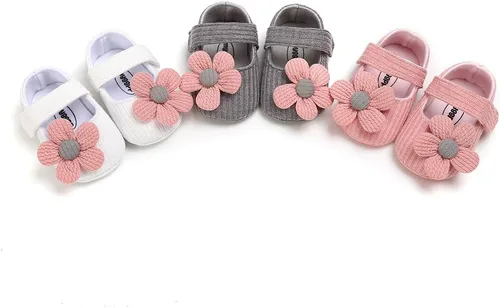 Miniatura 6 de Zapatos planos Mary Jane para bebés y niñas, con lazo, floral, princesa, vestido de boda, zapatos suaves para recién nacidos, cuna para primeros