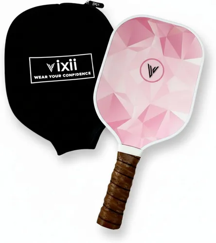 Paletas de pickleball de fibra de carbono con cojín cómodo agarre de paleta de polipropileno con núcleo de panal de abeja de agarre ligero Rosa