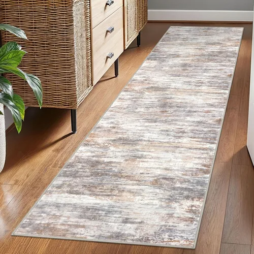 Miniatura 87 de KOZYFLY – Alfombra de pasillo moderna y lavable de diseño abstracto verde, 2 x 5 pies, antideslizante, suave y de pelo corto, ideal para cocina