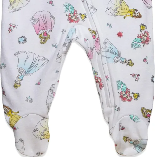 Miniatura 4 de Disney Classics Minnie Mouse Princess Baby Girls 2 Pack Zip Up Sleep N' Play Coveralls Newborn to Infant