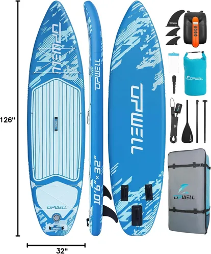 Miniatura 7 de UPWELL Tabla de Paddle Inflable de 10'6"/11'/11'6", Stand Up Paddleboard para Jóvenes y Adultos, Diseño Estable, Accesorios Premium de SUP, Mochila