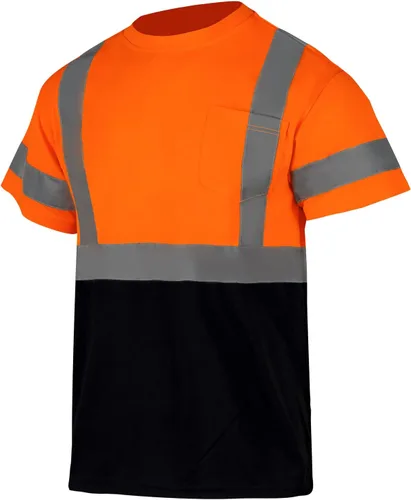 Miniatura 10 de FONIRRA Camisa reflectante de seguridad de alta visibilidad para hombres ANSI Clase 3 Hi Vis, camisas de trabajo de construcción con manga corta Azul