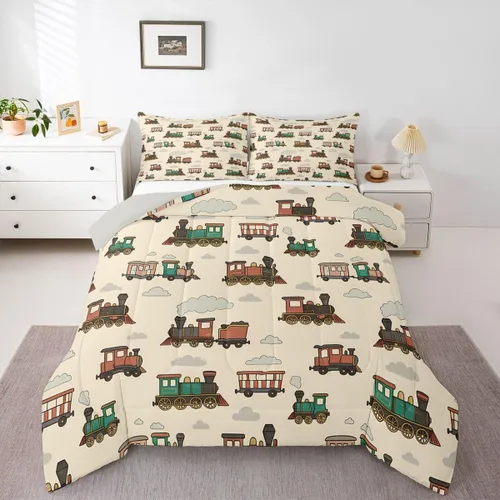Miniatura 20 de Feelyou Juego de ropa de cama de camión de bomberos, edredón de coche de bomberos y policía para decoración de habitación de niños, tamaño Multi D05