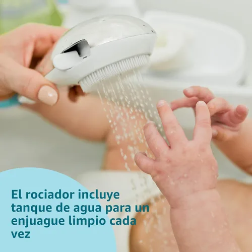 Miniatura 3 de El Primer Año Juego de Bañera para Bebé con Ducha de Lluvia - Incluye Arnés Infantil, Cabezal de Ducha con Spray Tranquilizante, Tanque de Agua
