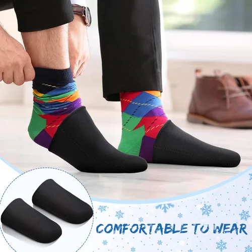 Miniatura 4 de Zhanmai 2 pares de 0.118 in de neopreno para dedos de los pies, calentadores negros, botines térmicos para los pies, calcetines de baño de hielo