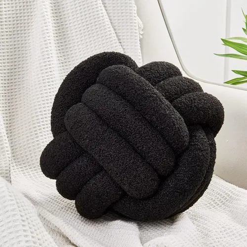 Miniatura 17 de Uvvyui Bola de Almohada con Nudo, Almohadas Decorativas Suaves para el Hogar, Almohada Redonda de Tiro, Almohada de Felpa Anudada Hecha a Mano