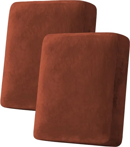 Miniatura 236 de H.VERSAILTEX - Funda de terciopelo elástica y afelpada para protección de cojines de sofá biplaza, silla o sofá, 2 piezas, tamaño grande, color gris