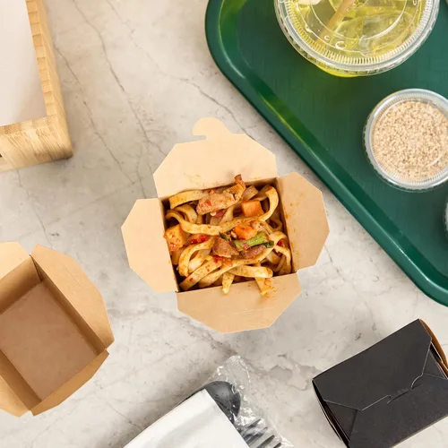 Miniatura 8 de Restaurantware Cajas chinas para llevar, paquete de 25 cajas de 8 onzas, resistentes a la grasa, contenedores de comida para llevar, desechables