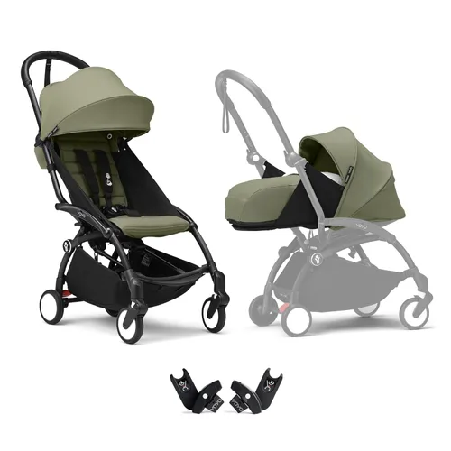 Miniatura 10 de YOYO3 Cochecito de recién nacido a niño pequeño: incluye marco negro, paquete de 6 colores negro, paquete negro 0+ recién nacido y adaptadores