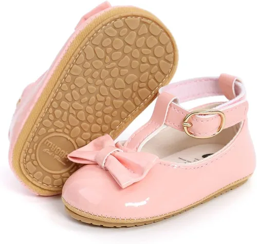Miniatura 4 de SOFMUO Mary Jane - Zapatos planos con lazo, zapatos de ballet para niñas pequeñas, primeros caminantes, para boda, Navidad, zapatos de vestir