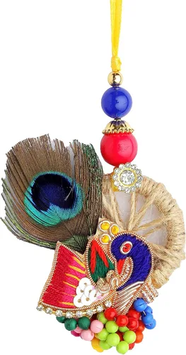 Miniatura 4 de Bhai Dooj Rakhi Lumba Juego de 2 Rakhi para hermano y Bhabhi Bhaiya Bhai Rakhi Rakhi Juego de 2 pares de hilos Rakhi Dora, paquete de regalo