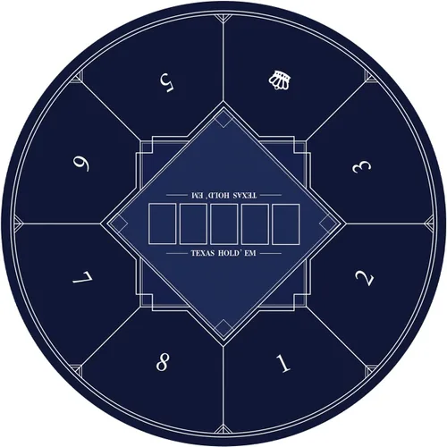 nuveti Alfombrilla de póquer redonda de 61/79/119/140/160 cm para Texas Holdem | Mesa de póquer portátil con diseño Art Deco para jugar cartas, 24.0