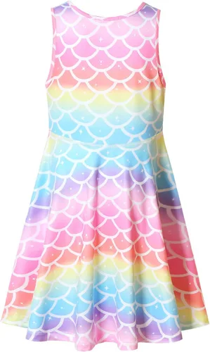 Miniatura 16 de Jxstar Vestidos de flores a juego para niñas y muñecas, sin mangas, verano, 18 pulgadas, ropa para muñecas