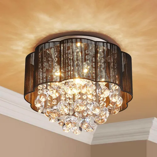 Miniatura 2 de AGV LIGHTING 2021011 Lámpara de techo moderna de cristal con forma de gota de lluvia, perfecta para comedor, baño, dormitorio, sala de estar, 4