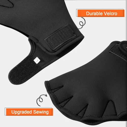 Miniatura 3 de TAGVO Guantes acuáticos para ayudar a la resistencia de la parte superior, guantes de natación con dedos palmeados y buena costura, sin
