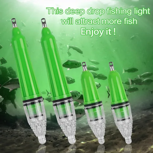 Miniatura 6 de Luz de pesca subacuática, 4 piezas de luz LED de pesca de caída profunda, luz de pesca LED impermeable, luz intermitente de noche, señuelo de pesca