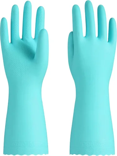 Miniatura 13 de PACIFIC PPE 2 pares de guantes de limpieza reutilizables para lavavajillas, hogar, cocina, forro de algodón, azul, talla S
