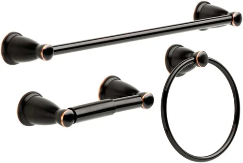 Miniatura 9 de Franklin Brass Kinla Juego de accesorios para toallas, cromado pulido, accesorios de baño, KIN5PC-PC Cromo pulido