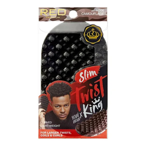 Red by Kiss Bow Wow X Twist King - Cepillo giratorio lavable y duradero para rizos afro, delgado y ligero (camuflaje)