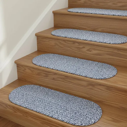 Miniatura 65 de Super Area Rugs Farmhouse - Alfombra trenzada de algodón reversible para cocina, gris y blanco, 4 x 6 pies, ovalada