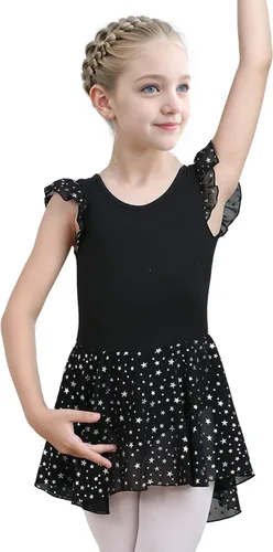 Miniatura 32 de LUOUSE Elegante leotardo de ballet para niñas con falda, mangas con volantes y volantes, perfecto para baile y gimnasia