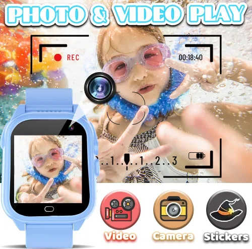 Miniatura 5 de Reloj inteligente impermeable para niños y niñas de 3 a 12 años, juguetes de aprendizaje con 26 juegos, cámara, video, pantalla táctil, reproductor