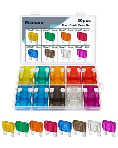 Miniatura 15 de Riseuvo Kit de 126 fusibles Micro 2 – Micro2 ATR Kit surtido de fusibles de cuchilla automotriz para automóvil, barco, RV, camión, SUV reemplazo