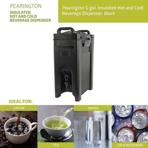 Miniatura 2 de Pearington Servidor/dispensador aislado de bebidas frías y calientes, 5 galones, color negro